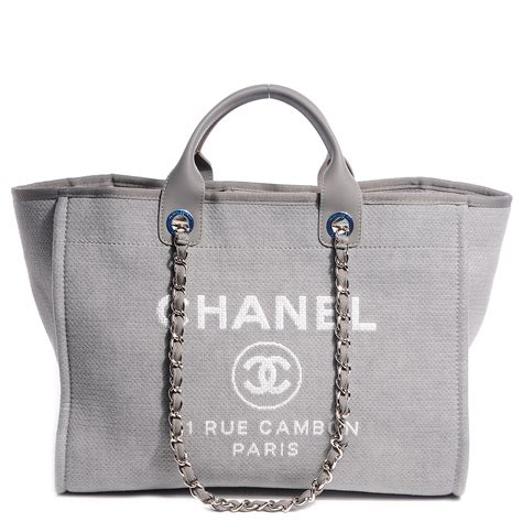 chanel canvas tote shopping bag